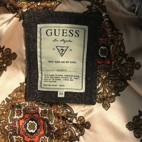 Guess faux fur shawl collar wool coat - Picture 6 of 6